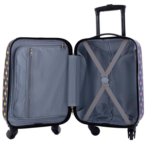 Travelers Club 5 Piece Kids' Luggage Set, Black Polkadot - Image 4