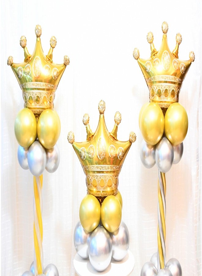 LMGERBUD 3Pcs Gold Crown Foil Balloons Wedding Bridal Shower Party Decorations Engagement Anniversary Party Ballloon Supplies - Image 5