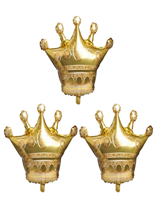 LMGERBUD 3Pcs Gold Crown Foil Balloons Wedding Bridal Shower Party Decorations Engagement Anniversary Party Ballloon Supplies - Image 2