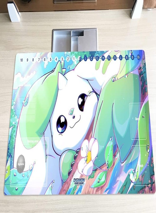 Mlikemat بساط لعب جديد من Mlikemat للعب الثنائي Digimon، بساط لعبة بطاقات التداول Terriermon، وسادة مكتب + حقيبة مجانية (ZD002-653-SM) - Image 3