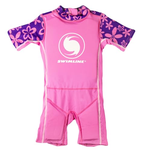SWIMLINE Buoyant Zip-Up Swim Trainer Vest – Floating Life Jacket Suit for Children Ages 4+, Large 40-55 lbs, Girls, Pink - Image 1