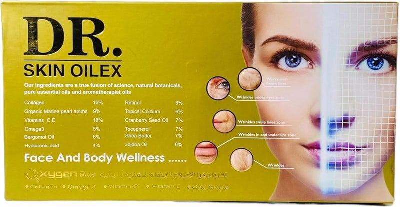 Dr.Skin OILEX - DR.SKIN OILEX - OXYGEN PLUS - Wrinkle & Age Treatment - Enriched with Collagen, Natural Oils - Skin Care - Face & Body - 50ml