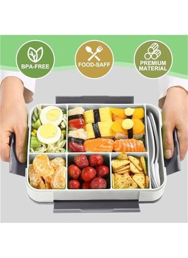 Toriseek Bento Lunch Box for Adult Kids, 1330ML Stylish Teens Adult Bento Box With 6 Compartments, Durable, Microwave/Dishwasher Safe, BPA-Free, Perfect for On-the-Go Meal (Grey) - pzsku/Z474EA9FB8E96460908D0Z/45/_/1728740828/8d41a0ad-a5a1-4f19-ba14-0f8287850d63