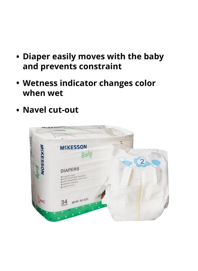 McKesson Size 2 Baby Diapers, 12 to 18 lbs, 34 Count, 1 Pack - Image 4