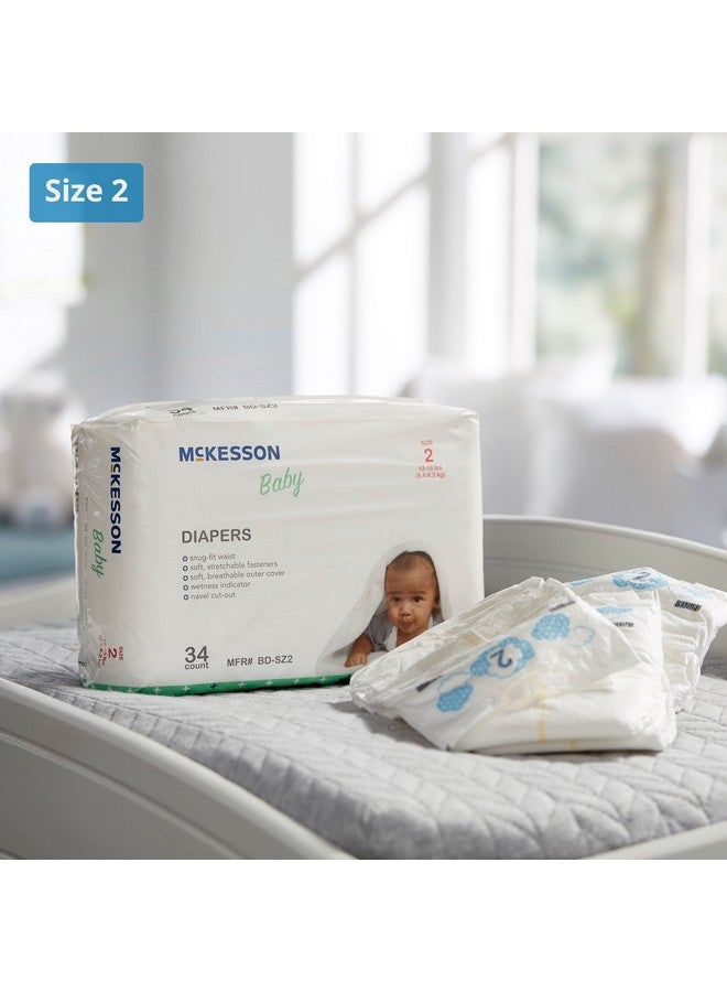 McKesson Size 2 Baby Diapers, 12 to 18 lbs, 34 Count, 1 Pack - Image 2