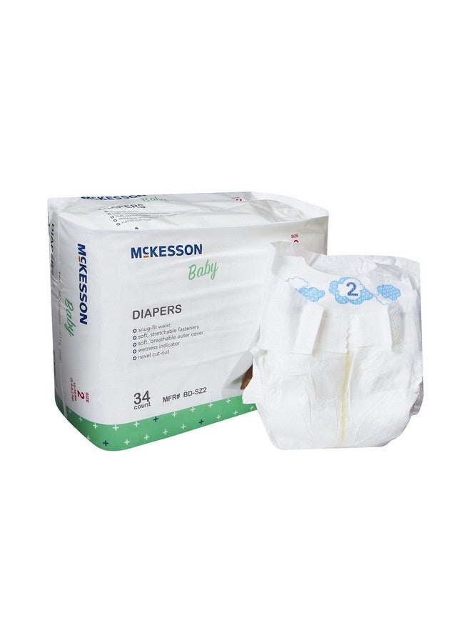 McKesson Size 2 Baby Diapers, 12 to 18 lbs, 34 Count, 1 Pack - Image 1