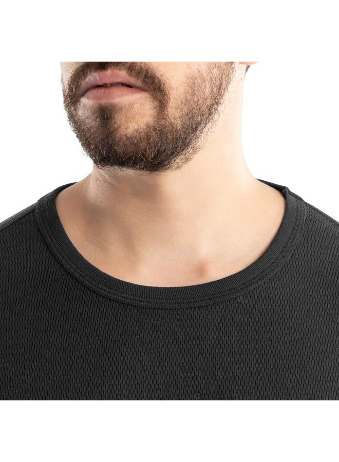 Realtree Men's Heavyweight Cotton Polyester Long Sleeve Thermal Underwear Top, Black, X-Large - Image 2