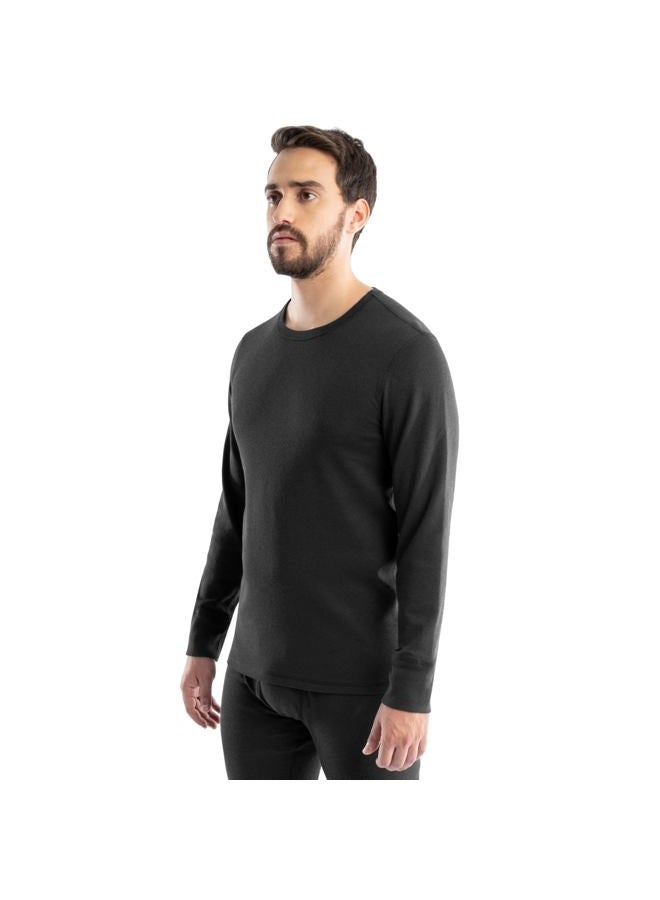 Realtree Men's Heavyweight Cotton Polyester Long Sleeve Thermal Underwear Top, Black, X-Large - Image 4