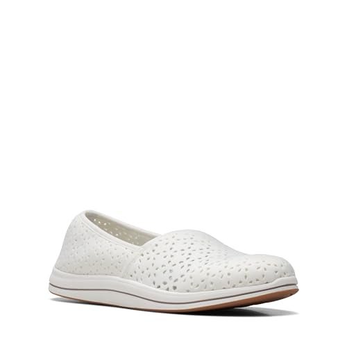 Clarks Women's Breeze Emily Loafer, White Synthetic, 6.5 - Image 3