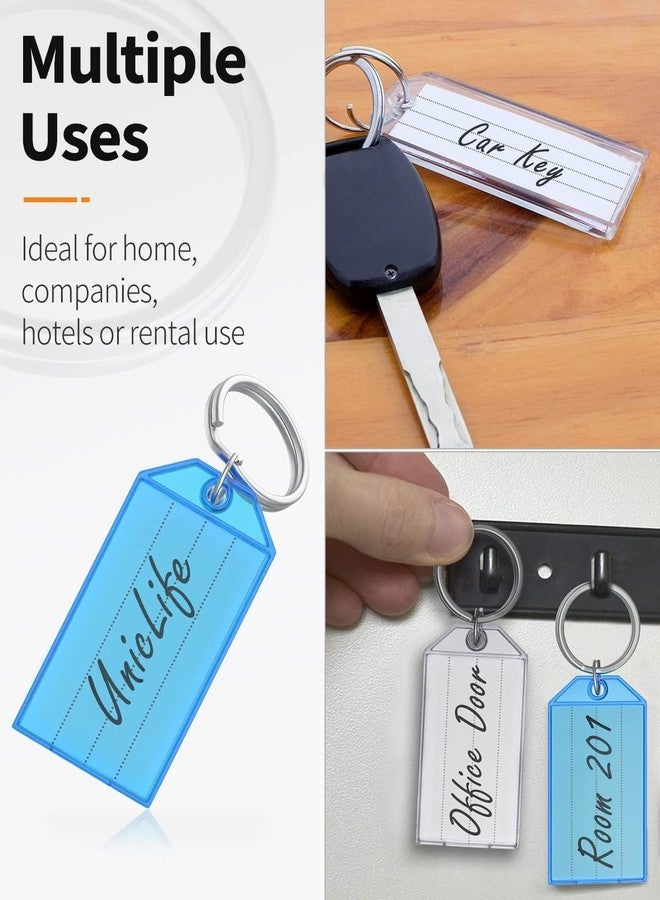 Uniclife 20 Pack Tough Plastic Key Tags with Split Ring Label Window, Assorted Colors - Image 5