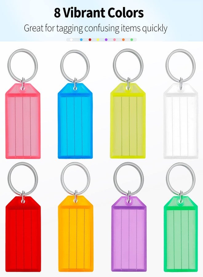 Uniclife 20 Pack Tough Plastic Key Tags with Split Ring Label Window, Assorted Colors - Image 2