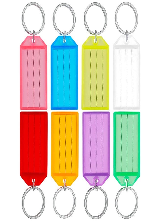 Uniclife 20 Pack Tough Plastic Key Tags with Split Ring Label Window, Assorted Colors - Image 1