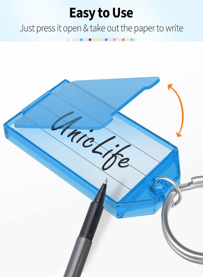Uniclife 20 Pack Tough Plastic Key Tags with Split Ring Label Window, Assorted Colors - Image 3