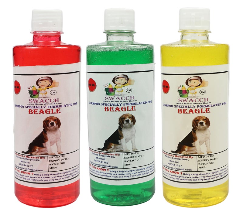 SWACCH Shampoo Specially FORMULATED for Beagle (500ML) (Combo Pack of 3) Jasmine, NEEM ALOVERA, Lemon - Image 2
