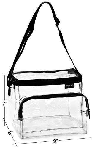 Masirs Clear Lunch Bag, Durable PVC Plastic See Through Lunch Bag with Adjustable Shoulder Strap Handle for Prison Correctional Officers, Work, Stadium Approved, Freezer Proof, (Medium) - Image 2