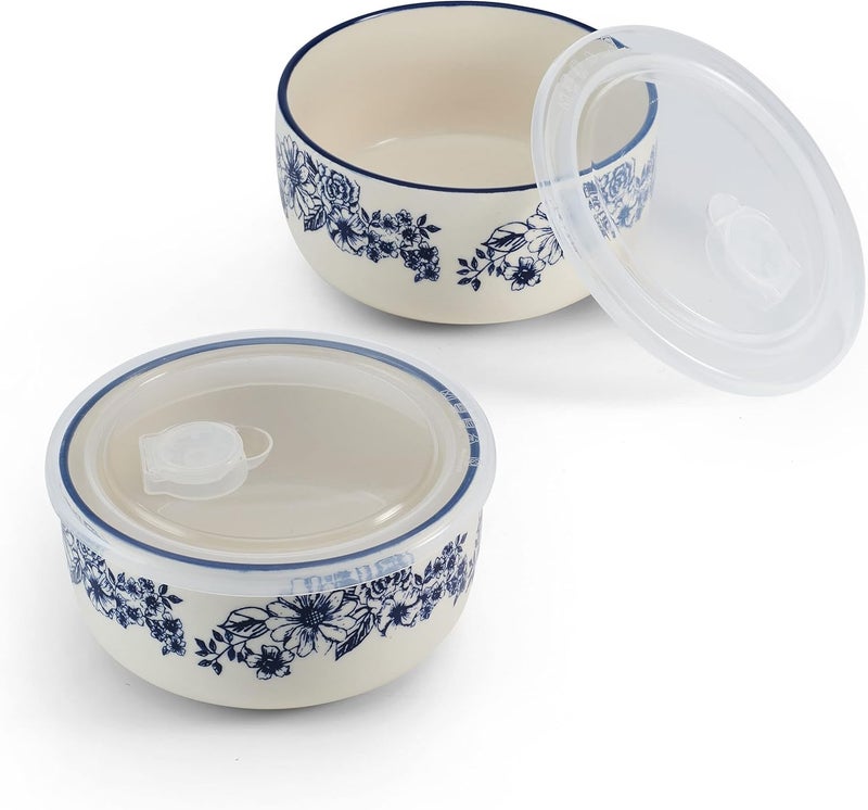 Pfaltzgraff Gabriela Storage Bowls 6 inch Blue and White - Image 1