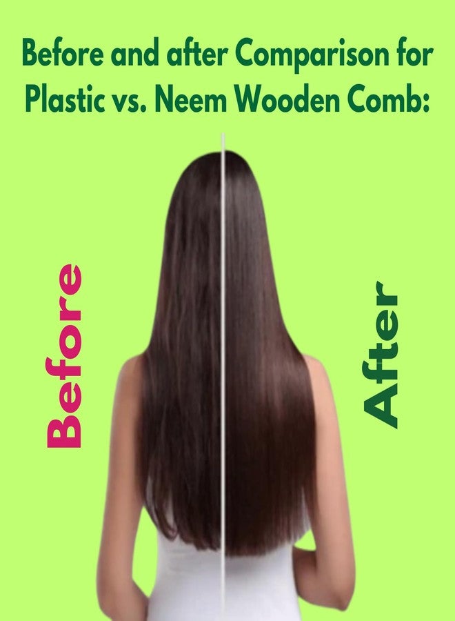 Dinya Neem Comb Set of 3 - Natural Wooden Hair Combs (Handle Comb, 2-in-1 Comb, Pintail Comb) - Pure Neem Combs -Friendly & Anti-Static - Perfect for Healthy Hair! - Image 3