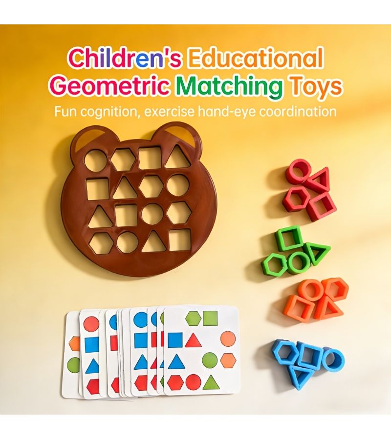 Geometric Shape Matching Two Player Battle Educational Tabletop Building Blocks Single Version - Image 3