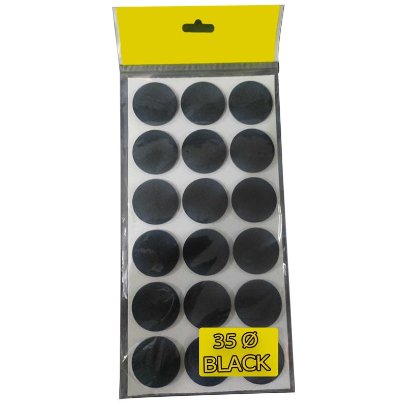 Generic 18pcs Round Black Rubber Felt Floor Protector for Chairs & Tables, 35mm Diameter, Cuttable, Non-Slip - Image 1