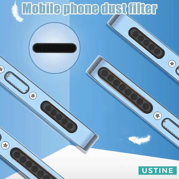 USTINE ملصقات شبكة مضادة للغبار لهاتف USTINE المحمول، ملصق لمرشح الصوت مضاد للغبار لملصق مكبر الصوت لهاتف iPhone و Android 10 قطع [5 طويلة، 5 قصيرة] - Image 5