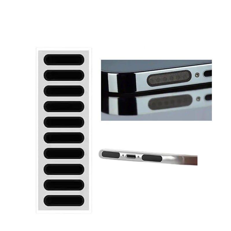 USTINE ملصقات شبكة مضادة للغبار لهاتف USTINE المحمول، ملصق لمرشح الصوت مضاد للغبار لملصق مكبر الصوت لهاتف iPhone و Android 10 قطع [5 طويلة، 5 قصيرة] - Image 1