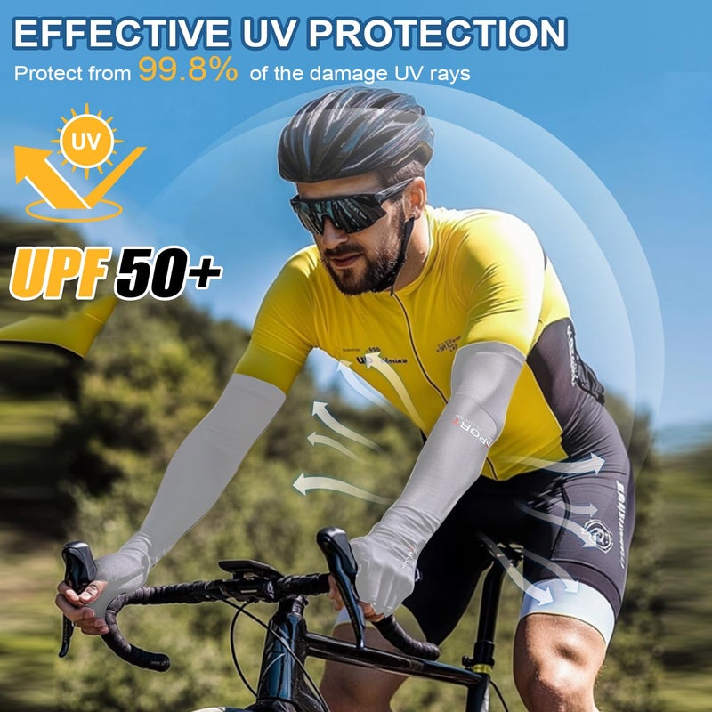 CoolShef قفازات حماية الشمس CoolShef لأذرع UV للرجال والنساء، قفازات يدوية تبريد ضاغطة للصيف، الرياضة والتمارين، تغطية الوشم لركوب الدراجات - Image 3