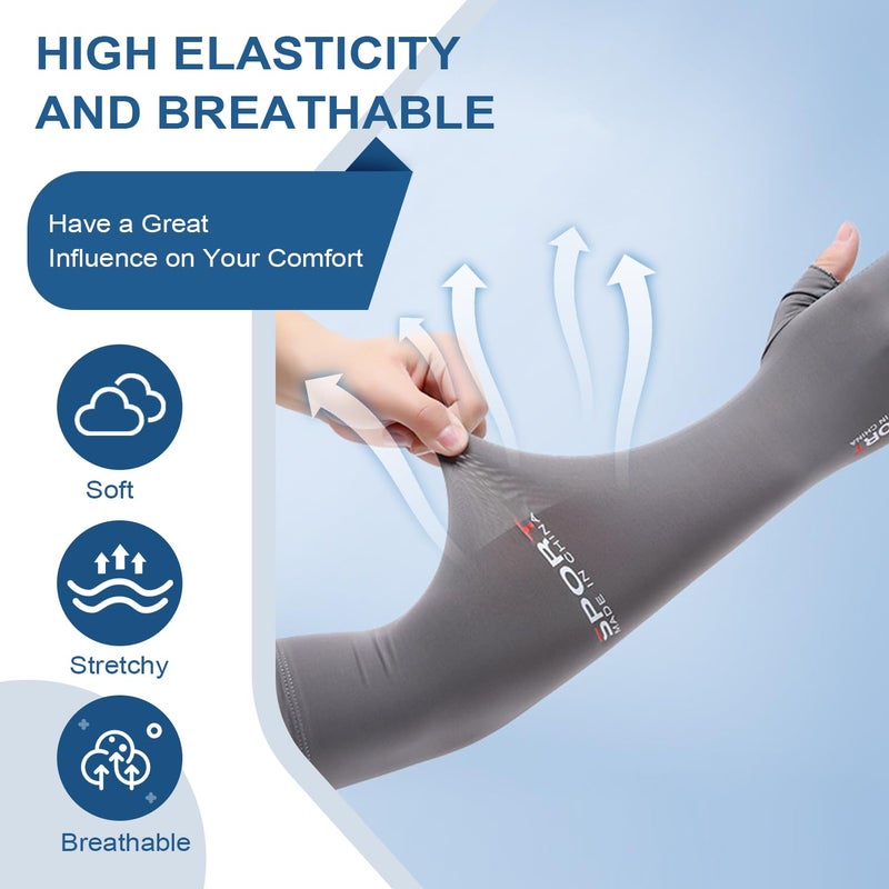 CoolShef قفازات حماية الشمس CoolShef لأذرع UV للرجال والنساء، قفازات يدوية تبريد ضاغطة للصيف، الرياضة والتمارين، تغطية الوشم لركوب الدراجات - Image 5