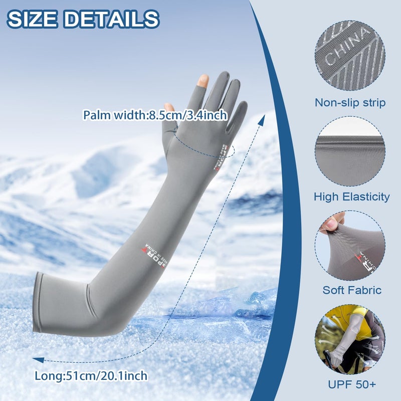 CoolShef قفازات حماية الشمس CoolShef لأذرع UV للرجال والنساء، قفازات يدوية تبريد ضاغطة للصيف، الرياضة والتمارين، تغطية الوشم لركوب الدراجات - Image 2