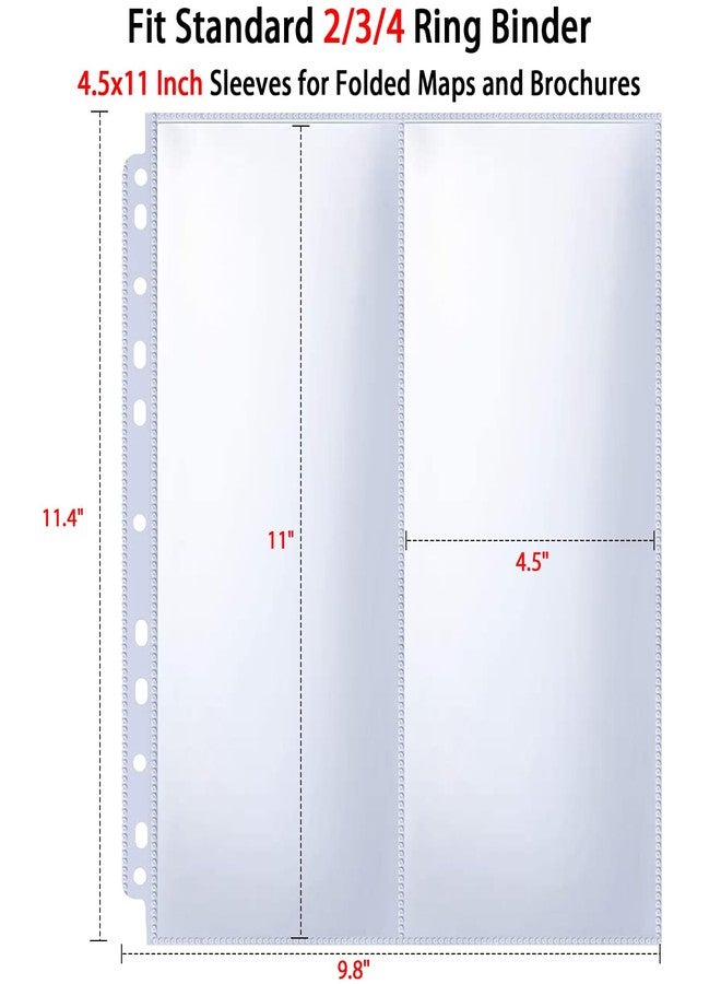 Zofly 30 Pack 60 Pockets 4.5x11” Folded Map Sleeves, Ultra-Clear Brochure Organizer Pages for 3 Ring Binder, Top Loading Map Protector Sleeves - Image 5
