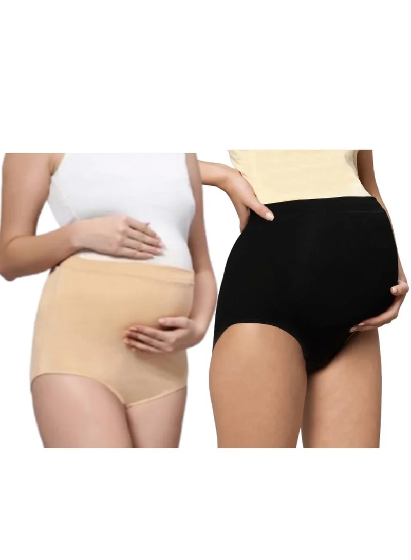 TUMMY WOMEN HIGH WAIST MATERNITY PANTY -SET OF 2