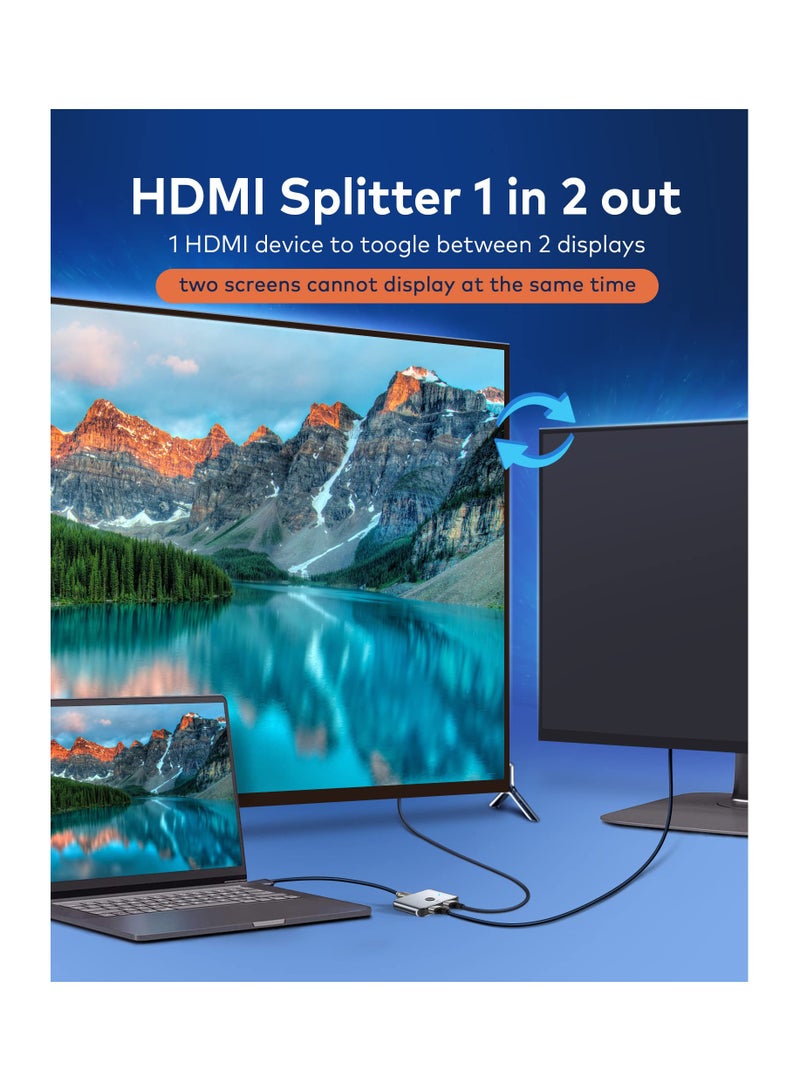 KASTWAVE Converter, HDMI 2.1 Ultra HD 8K High Speed, 4K@120Hz, 8K@60Hz, Aluminum HDMI Switcher Selector for PS5/4, for Xbox, for Roku, for Apple TV, for Fire Stick, for Sony TV - Image 5