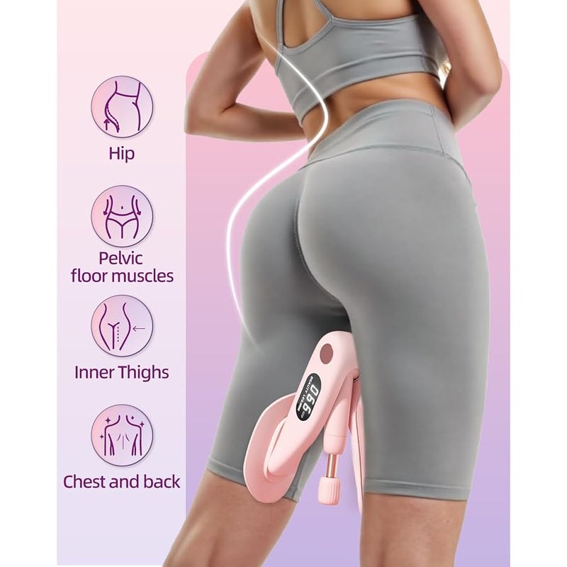 Thigh Master, Pelvic Floor Muscle Trainer Adjustable Resistance Inner Thigh Exerciser, Upgraded 360° LED Inner Thigh Exerciser, Kegel Trainer for Postpartum Rehabilitation 20LB Resistance Band - Image 4