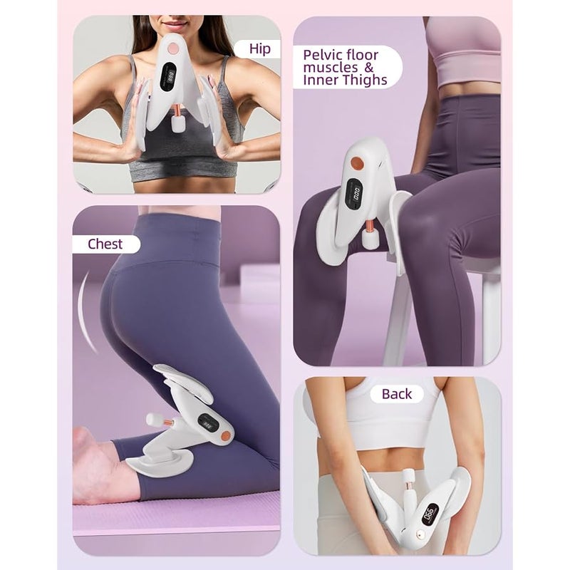 Thigh Master, Pelvic Floor Muscle Trainer Adjustable Resistance Inner Thigh Exerciser, Upgraded 360° LED Inner Thigh Exerciser, Kegel Trainer for Postpartum Rehabilitation 20LB Resistance Band - Image 5