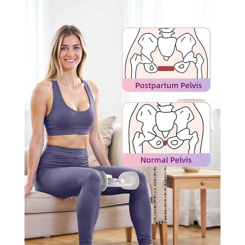 Thigh Master, Pelvic Floor Muscle Trainer Adjustable Resistance Inner Thigh Exerciser, Upgraded 360° LED Inner Thigh Exerciser, Kegel Trainer for Postpartum Rehabilitation 20LB Resistance Band - Image 3