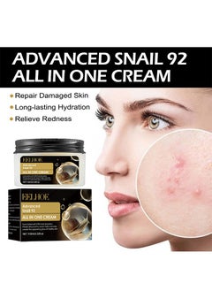 EELHOE Advanced Snail 92 All In One Cream,Moisturizing Acne Scar Removal Cream , Anti-Aging & Wrinkle Removal and Whitening, Improve Skin Nourishing Collagen Essence Cream For Improve Damaged Skin 100ml  - Image 2