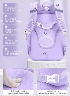 DUNISO Girl' s School Backpacks Multi-pocket Large Capacity School Bag with Compartments Waterproof Wear-resistant Book Bag Backpack for Little Gril Teen Kids Primary School Students pendant is in the bag  - Image 3