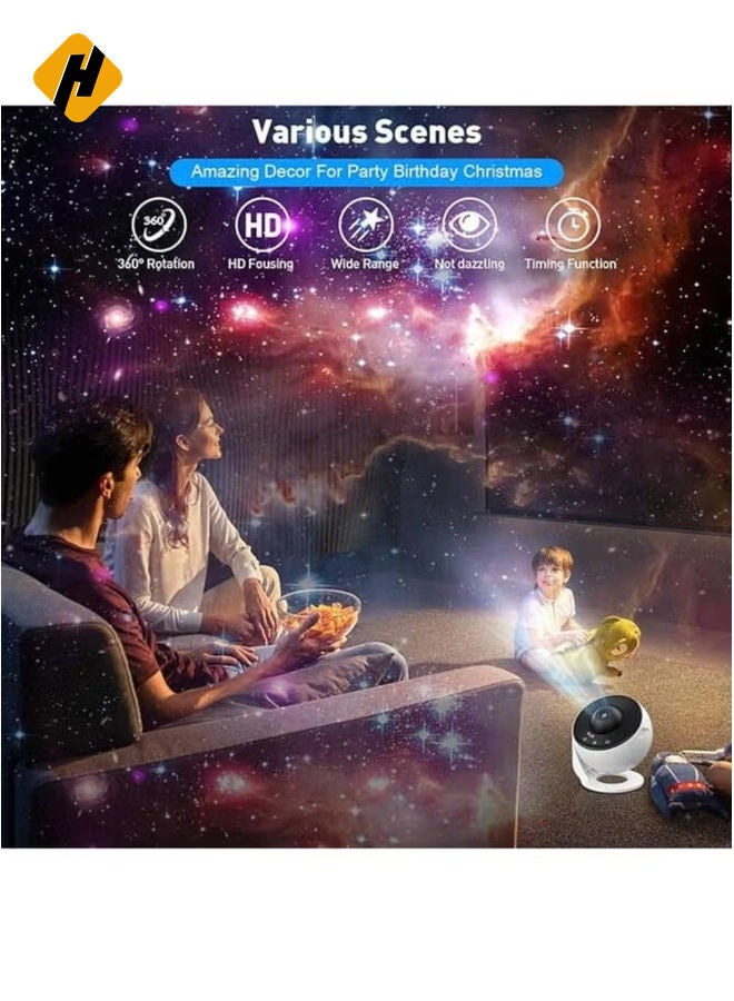 هوها Planetarium Star Projector - Starry Sky & Solar Solar System Constellation Light ، إسقاط القمر والنجوم للأطفال والكبار - المسرح المنزلي ، غرفة النوم ، ديكور غرفة المعيشة (أبيض) |Star12in1  - Image 5