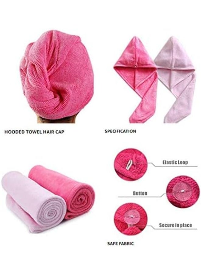 Generic 2PCS/SET Bathroom Super Absorbent Quick-drying Microfiber Bath Towel Hair Dry Cap Salon Towel  - Image 2