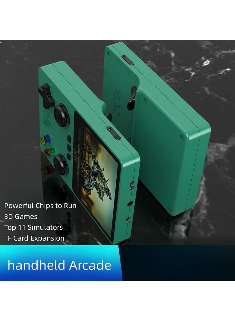 Generic - Handheld Game Console, Retro Game Console, Supports TV Output, Built-in 32GB Cassic Games (10000+), 3.5-inch OCA IPS Screen, Dual 3D Joystick, 11 Emulators (Green) - Image 1