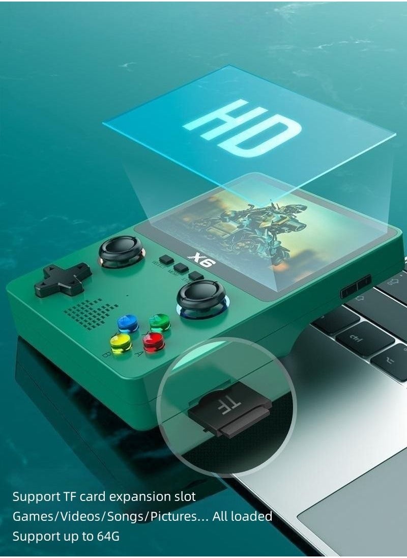 Generic - Handheld Game Console, Retro Game Console, Supports TV Output, Built-in 32GB Cassic Games (10000+), 3.5-inch OCA IPS Screen, Dual 3D Joystick, 11 Emulators (Green) - Image 1