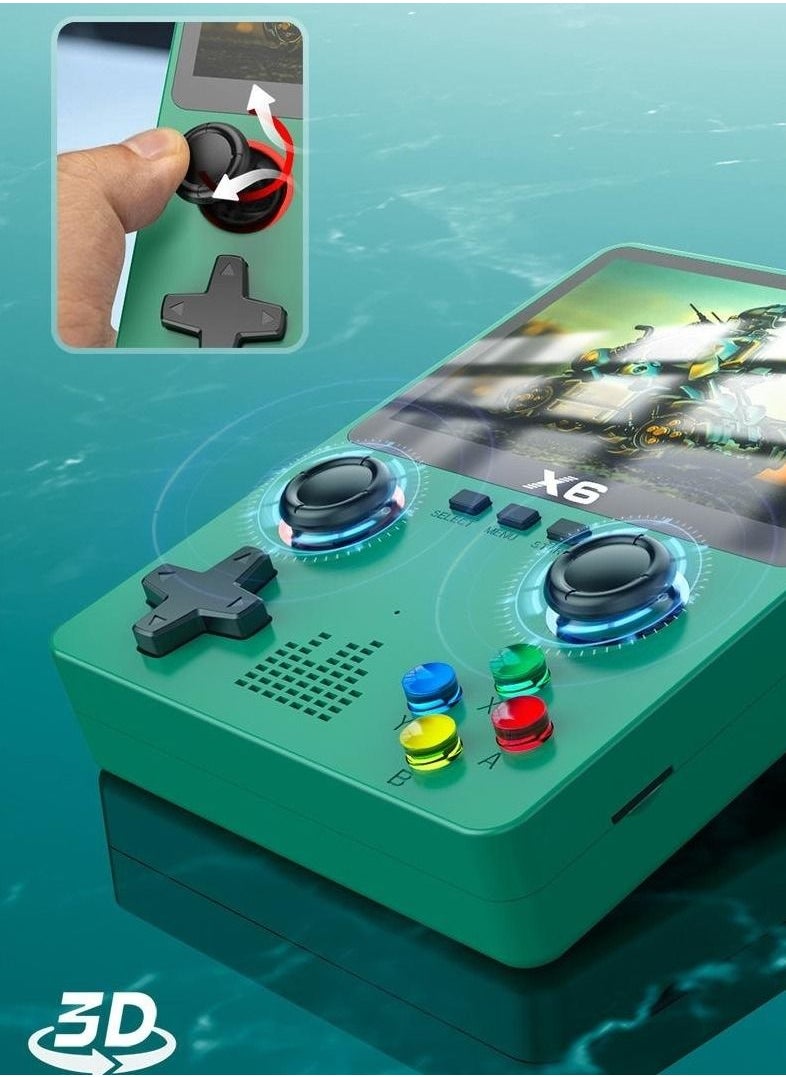 Generic - Handheld Game Console, Retro Game Console, Supports TV Output, Built-in 32GB Cassic Games (10000+), 3.5-inch OCA IPS Screen, Dual 3D Joystick, 11 Emulators (Green) - Image 1