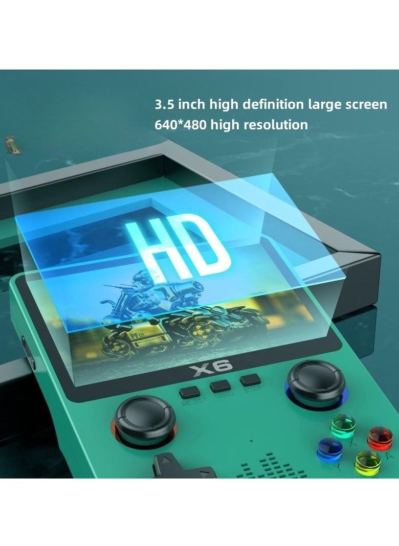 Generic - Handheld Game Console, Retro Game Console, Supports TV Output, Built-in 32GB Cassic Games (10000+), 3.5-inch OCA IPS Screen, Dual 3D Joystick, 11 Emulators (Green) - Image 1