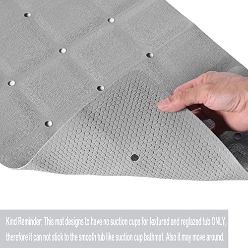 Webos Foldable Non Slip Silicon Bath Mat Bathtub mat no Suction Cups Shower mats for Textured Tub and Reglazed Tub (Foldable -Grey, 28-inch x 14-inch) - Image 3