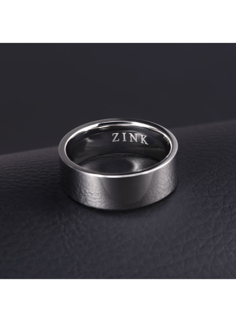 زنك خاتم زينك للرجال من الفولاذ المقاوم للصدأ الفضي | ZJRG007SP-19 - Image 3