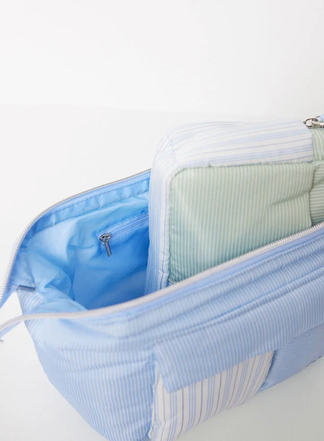 women'secret Large nylon toiletry bag with striped print