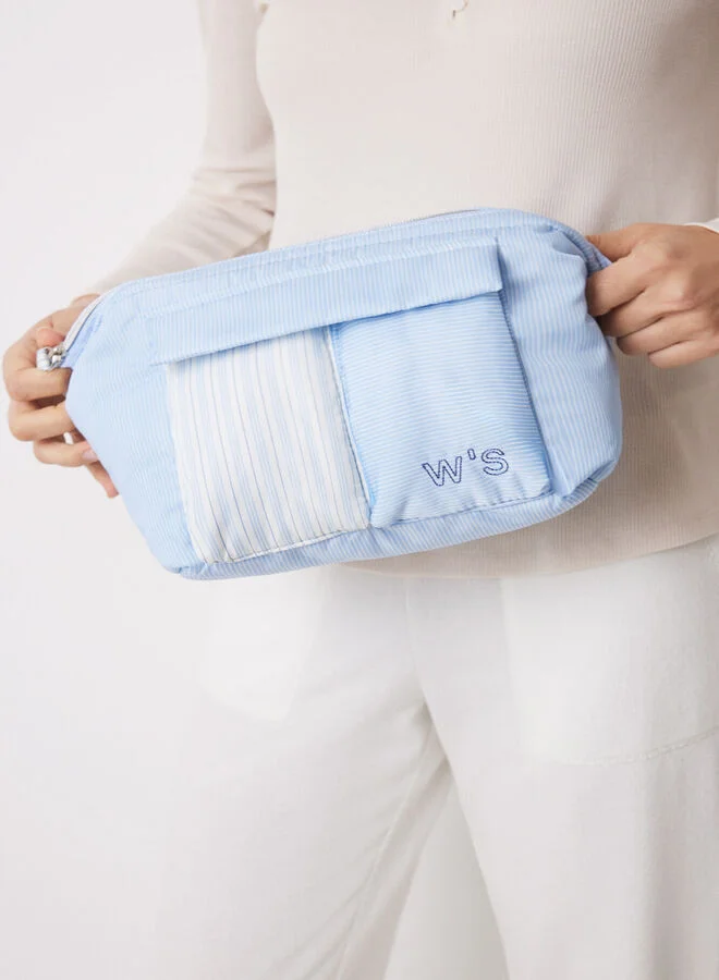 women'secret Large nylon toiletry bag with striped print