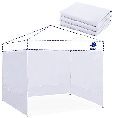 Fanpat Instant Canopy Tent Sidewalls for 10x10 Pop Up Canopy Waterproof,99% UV Protection，3 Piece Sidewalls, White(3PCS Sidewall Only, Canopy Tent NOT Included) - Image 1