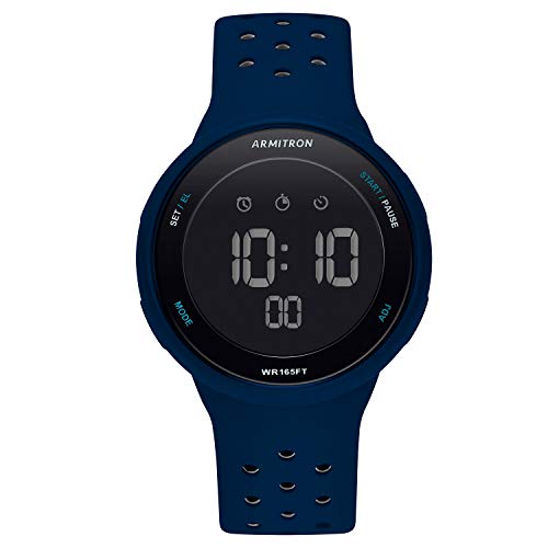 Armitron Sport Quartz Fitness Watch with Silicone Strap, Blue, 22 (Model: 40/8423NVY) - Image 5