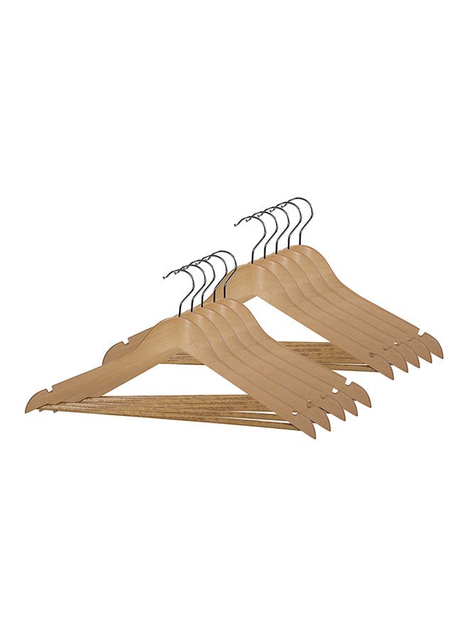 10-Piece Wooden Hanger Set Brown  - Image 1