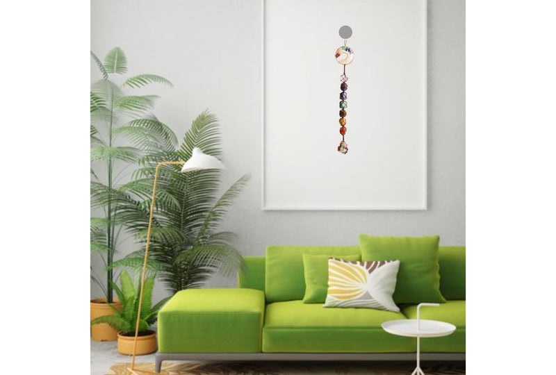 Anjiucc 7 Chakra Stone Healing Crystal Tree of Life Wall Hanging Home Interior Decoration - Image 5